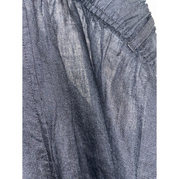 Tahari 100% Linen Black Pull On Beachy Wide Leg Pants Size Medium - Picture 5 of 5